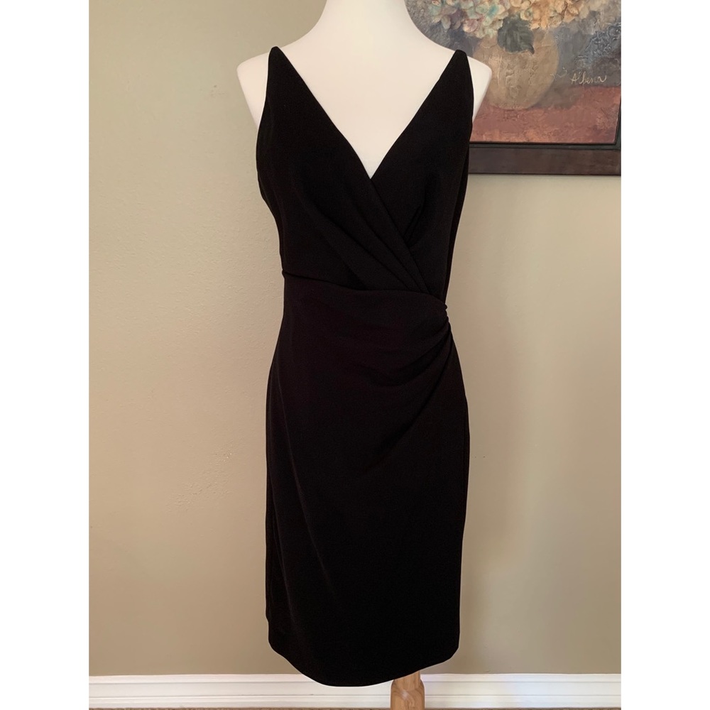 Tahari Black Open Back Dress